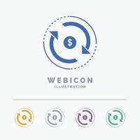 Circulation. finance. flow. market. money 5 Color Glyph Web Icon Template isolated on white. Vector illustration