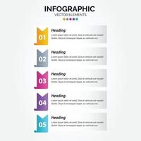 diseño de línea delgada de infografía vertical vectorial con iconos y 5 opciones o pasos. infografía vertical para el concepto de negocio. se puede utilizar para banner de presentaciones. diseño de flujo de trabajo vector