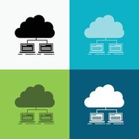 cloud. network. server. internet. data Icon Over Various Background. glyph style design. designed for web and app. Eps 10 vector illustration