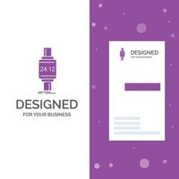 Business Logo for smart watch. smartwatch. watch. apple. android. Vertical Purple Business .Visiting Card template. Creative background vector illustration