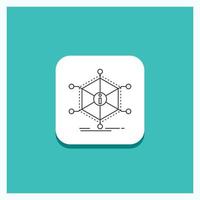 Round Button for Data. help. info. information. resources Line icon Turquoise Background vector