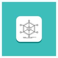 Round Button for Data. help. info. information. resources Line icon Turquoise Background vector