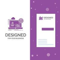 Business Logo for webinar. forum. online. seminar. website. Vertical Purple Business .Visiting Card template. Creative background vector illustration