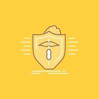 insurance. health. medical. protection. safe Flat Line Filled Icon. Beautiful Logo button over yellow background for UI and UX. website or mobile application vector