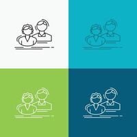 student. employee. group. couple. team Icon Over Various Background. Line style design. designed for web and app. Eps 10 vector illustration