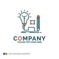 Idea. insight. key. lamp. lightbulb Logo Design. Blue and Orange Brand Name Design. Place for Tagline. Business Logo template. vector