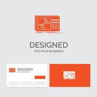 Business logo template for control. equalizer. equalization. sound. studio. Orange Visiting Cards with Brand logo template. vector