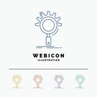 seo. search. optimization. process. setting 5 Color Line Web Icon Template isolated on white. Vector illustration