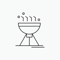 Cooking bbq. camping. food. grill Line Icon. Vector isolated illustration