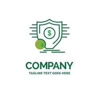 Finance. financial. money. secure. security Flat Business Logo template. Creative Green Brand Name Design. vector