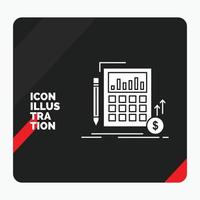 Red and Black Creative presentation Background for Calculation. data. financial. investment. market Glyph Icon vector