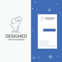 Business Logo for Brainstorm. creative. head. idea. thinking. Vertical Blue Business .Visiting Card template vector