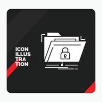 Red and Black Creative presentation Background for encryption. files. folder. network. secure Glyph Icon