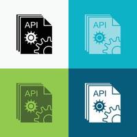 Api. app. coding. developer. software Icon Over Various Background. glyph style design. designed for web and app. Eps 10 vector illustration
