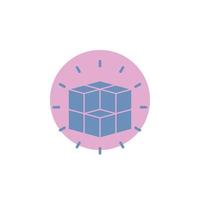 box. labyrinth. puzzle. solution. cube Glyph Icon. vector