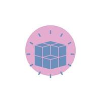 box. labyrinth. puzzle. solution. cube Glyph Icon. vector