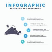 mountain. landscape. hill. nature. scene Infographics Template for Website and Presentation. GLyph Gray icon with Blue infographic style vector illustration.