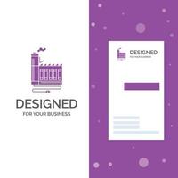 Business Logo for Consumption. resource. energy. factory. manufacturing. Vertical Purple Business .Visiting Card template. Creative background vector illustration