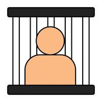 A flat design icon of prison vector