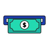 Trendy vector design of money withdrawal