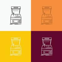 Arcade. console. game. machine. play Icon Over Various Background. Line style design. designed for web and app. Eps 10 vector illustration