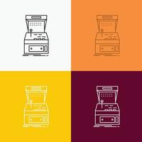 Arcade. console. game. machine. play Icon Over Various Background. Line style design. designed for web and app. Eps 10 vector illustration