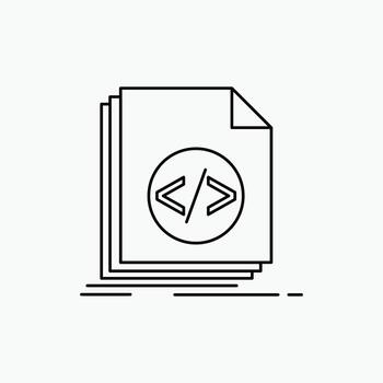 Code. coding. file. programming. script Line Icon. Vector isolated illustration