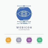 visualize. conception. monitoring. monitoring. vision 5 Color Glyph Web Icon Template isolated on white. Vector illustration