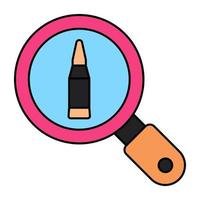 Conceptual flat design icon of bullet research vector