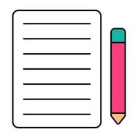 An icon design of article writing vector