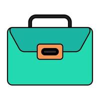 An editable design icon of briefcase vector