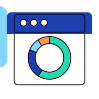 A flat design icon of web analytics vector