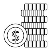 An icon design of dollar coins vector