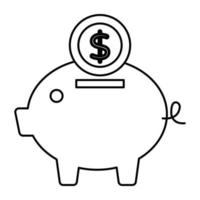 Trendy design icon of piggy bank vector