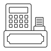 A flat design icon of accountant table vector