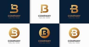 gran conjunto de diseño de logotipo de letra b elegante. elemento de diseño vectorial, con variedad monograma b elemento de logotipo, rótulo comercial, logotipos, identidad, vector