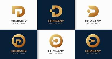 gran conjunto de diseño de logotipo de letra d elegante. elemento de diseño vectorial, con variedad monograma d elemento de logotipo, rótulo comercial, logotipos, identidad, vector