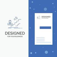 Business Logo for promotion. Success. development. Leader. career. Vertical Blue Business .Visiting Card template vector