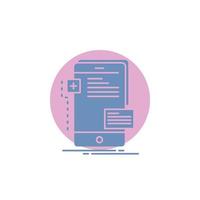 frontend. interface. mobile. phone. developer Glyph Icon. vector