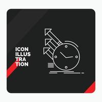 Red and Black Creative presentation Background for detection. inspection. of. regularities. research Line Icon vector