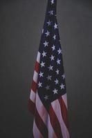 Flag United States America gray background. photo