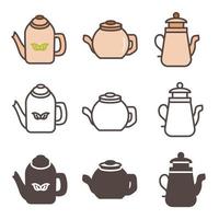 illustration of tea pot icon isolated on white background vector