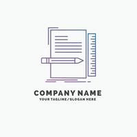 código. codificación. expediente. programación. plantilla de logotipo de empresa púrpura script. lugar para el eslogan vector