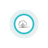 cloud. upload. save. data. computing Line Icon. Vector isolated illustration