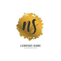 ns escritura a mano inicial y diseño de logotipo de firma con círculo. hermoso diseño de logotipo escrito a mano para moda, equipo, boda, logotipo de lujo. vector