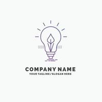 bulb. idea. electricity. energy. light Purple Business Logo Template. Place for Tagline vector