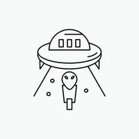 extraterrestre. espacio. OVNI. astronave. icono de la línea de Marte. ilustración vectorial aislada vector