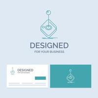 Arcade. game. gaming. joystick. stick Business Logo Line Icon Symbol for your business. Turquoise Business Cards with Brand logo template vector