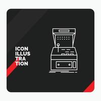 Red and Black Creative presentation Background for Arcade. console. game. machine. play Line Icon vector