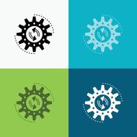 management. process. production. task. work Icon Over Various Background. glyph style design. designed for web and app. Eps 10 vector illustration